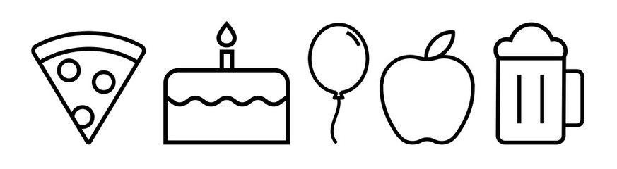 PNG line art icon  cut out element set