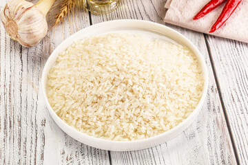 Dry Arborio rice for risotto