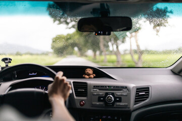 台湾東部の田舎道を雨の中ドライブ Driving a car in East Taiwan in little rain