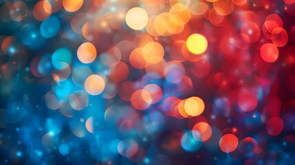 Obraz premium abstract glitter bokeh light gold and colorful dust lights dark background,generative ai
