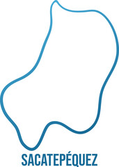 Sacatepéquez administrative department soft edges map. Hand drawn simplified stylized outline shape. Isolated vector illustration.