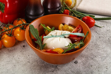 Burrata cheese with tomato salad