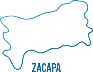 Zacapa guatemalan administrative department map, simplified hand drawn outline shape. Isolated vector illustration.