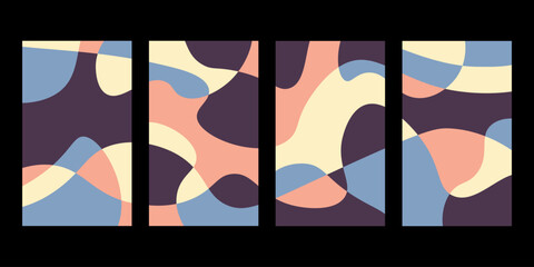 Colorful abstract creative hand drawn doodle, shapes, geometric pattern decoration art vector illustration. Artistic design for art print, wall art, poster, cover and background