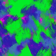 Abstract Digital Painting Watercolor Tie Dye Geometric Brush Strokes Seamless Textile Canvas Pattern Batik Background