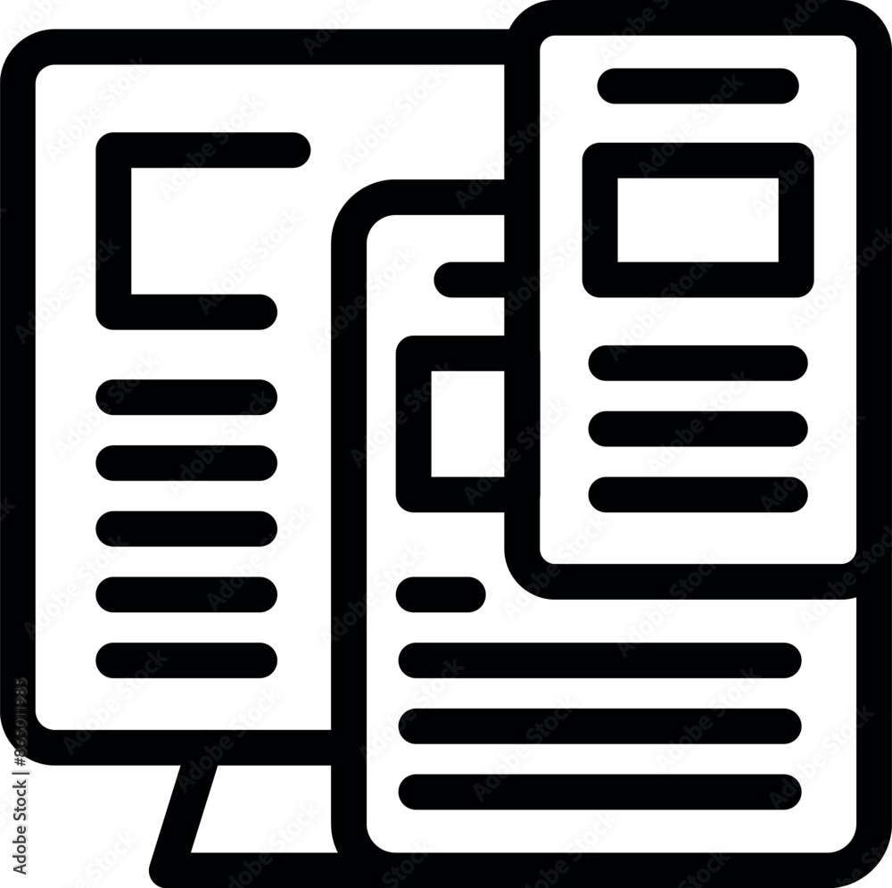 Poster computer screen displaying numerous documents, symbolizing efficient digital workflow and multitaski