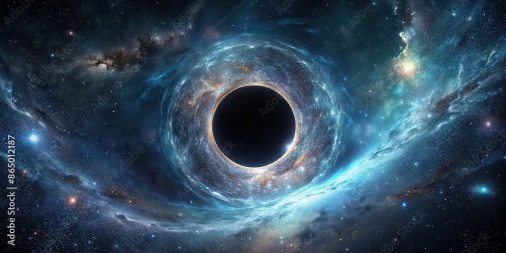 Canvas Prints Dark and mysterious black hole in deep space, Black hole, space, universe, astronomy, galaxy, star, cosmic