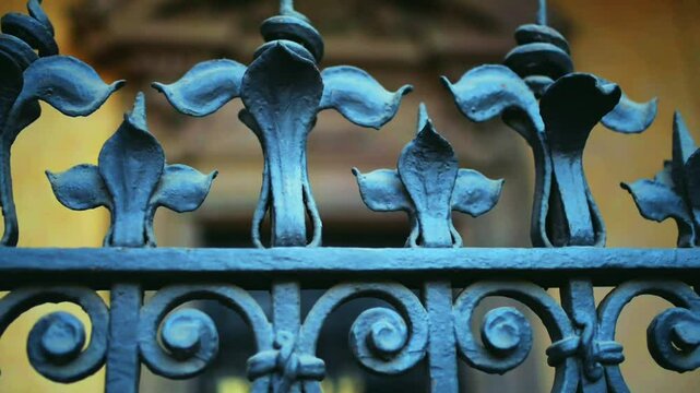 Metal fence on Poste Italy in Milan