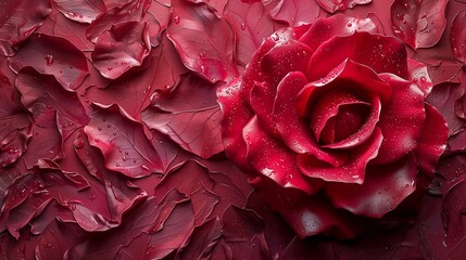 Naklejka premium texture and rose