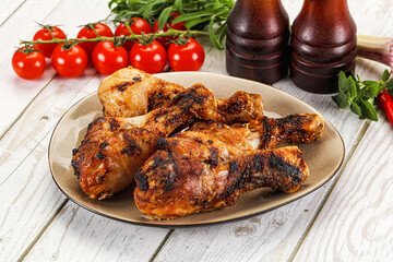 Hot and tasty chicken drumstick barbecue