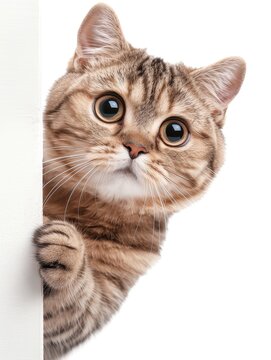 Curious Cat Peeking Around Corner