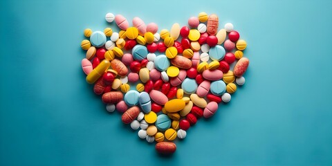 Medications and Supplements for Cardiovascular and Mental Health Support. Concept Cardiovascular Health, Mental Health Support, Medications, Supplements