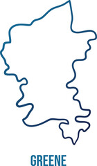 USA,Alabama state, greene county simplified contour map.Navy blue gradient hand drawn line