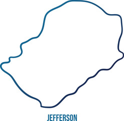 USA,Alabama state, jefferson county simplified contour map.Navy blue gradient hand drawn line