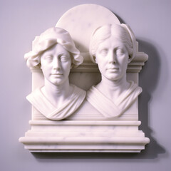 Ancient Marble Sculpture of Two Faces