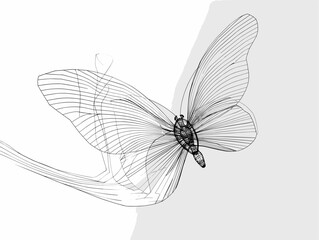 One-Line Metamorphosis: The Graceful Transformation of a Butterfly