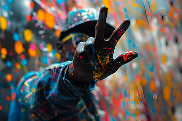 Obraz premium International Nelson Mandela Day, people on colorful background