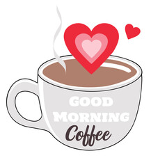 Coffee vector cup illustration in simple style