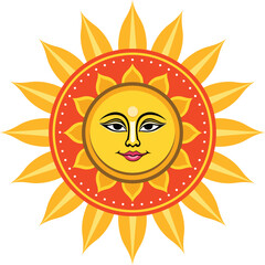 Traditional sinhala and tamil new tear sun in Sri Lanka ,Vector illustration art