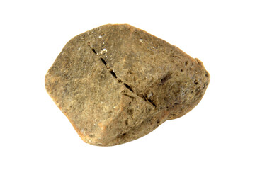 one rock isolated on white background.Selection focus.