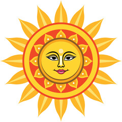 Traditional sinhala and tamil new tear sun in Sri Lanka ,Vector illustration art