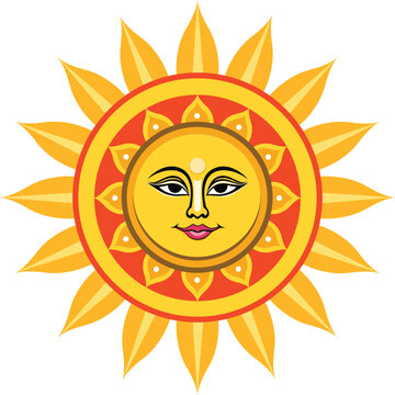 Traditional sinhala and tamil new tear sun in Sri Lanka ,Vector illustration art