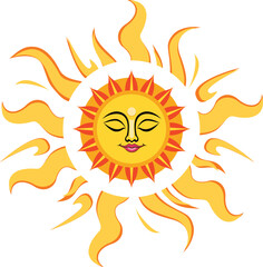 Traditional sinhala and tamil new tear sun in Sri Lanka ,Vector illustration art