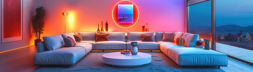 Smart home with holographic art decor