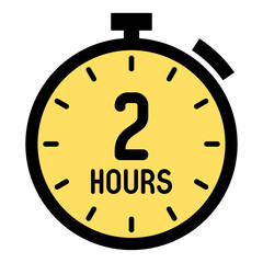 2 Hours,concept of time,timer,stopwatch,countdown illustration,vector.