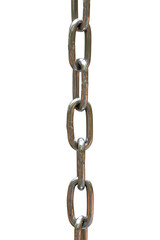 Obraz premium Large silver iron chain, old condition isolated on white background.