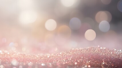 Obraz premium Dreamy Gleam: Shimmering Glitter in Soft Light with Bokeh Magic