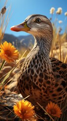 Obraz premium yellow billed stork HD 8K wallpaper Stock Photographic image