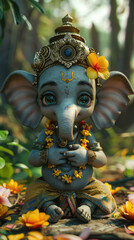 Fototapeta premium Lord Ganesha sclupture for traditional ganesha festival