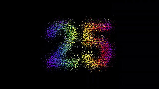 Thirty second (30-0) digital countdown timer clock rainbow pride color design, transparent background 
