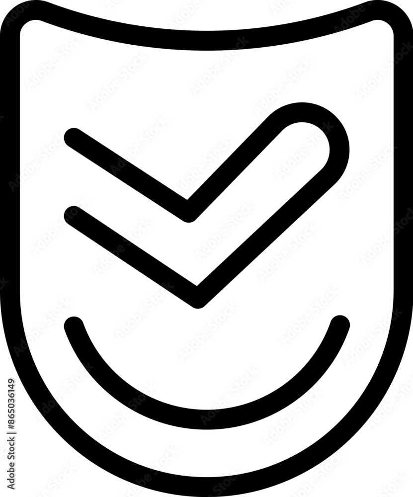 Wall mural shield is protecting a positive checkmark symbol, giving a sense of safety and security