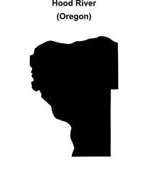 Hood River County (Oregon) blank outline map