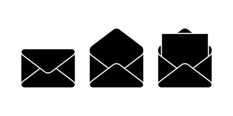 Envelope icon set. message Symbol. mail sign. for mobile concept and web design. vector illustration on white background