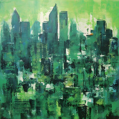 Cityscape in Pastel Colors: A Fauvist Rendition of Urban Architecture