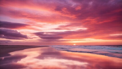 Obraz premium Pastel Sunset at Peaceful Beach