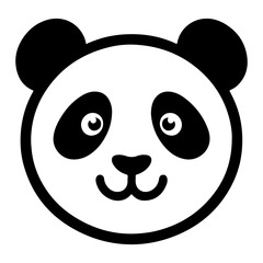 Panda Face Silhouette logo Icon