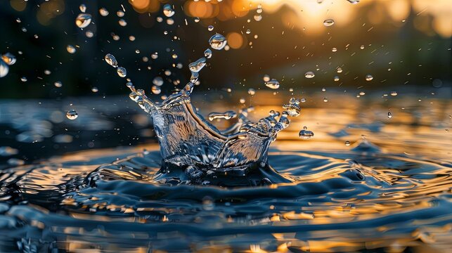 Splashes of clean water in the river	