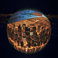 Cityscape Sphere Illustration