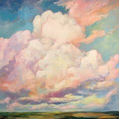 Cloudy Skies Over a Landscape