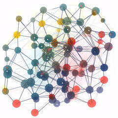Colored Nodes Network Illustration