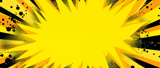 Bold Yellow Pop Art Burst