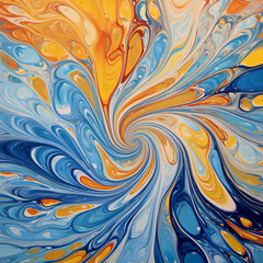 Colorful Abstract Artwork - Mixed Media Swirled Painting