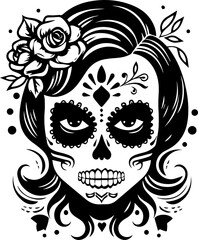 La Catrina Sugar Skull Festival Halloween Day of the Dead Graphics