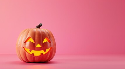 Jack o lantern isolated on pink background