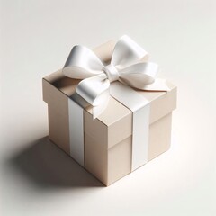 Obraz premium The Gift of Space: A Beautifully Wrapped Empty Box on White Background