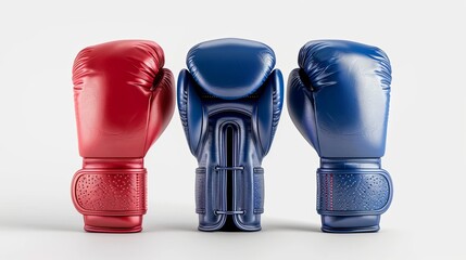 Boxing glove blue and red isolated on white background.